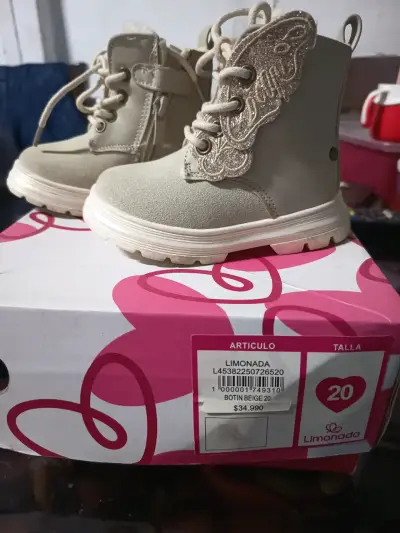 Botines beige para niña - miniatura 1