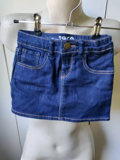 Mini falda de denim azul - miniatura 1