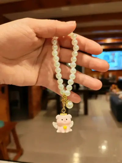 Pulsera perlas con colgante amarillo - miniatura 2