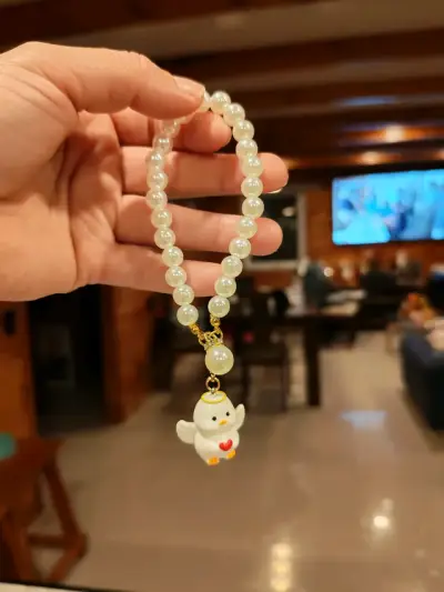 Pulsera perlas con colgante amarillo - miniatura 3