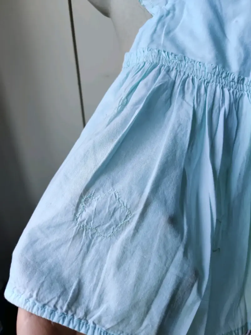 Vestido verde agua de bebé - 6