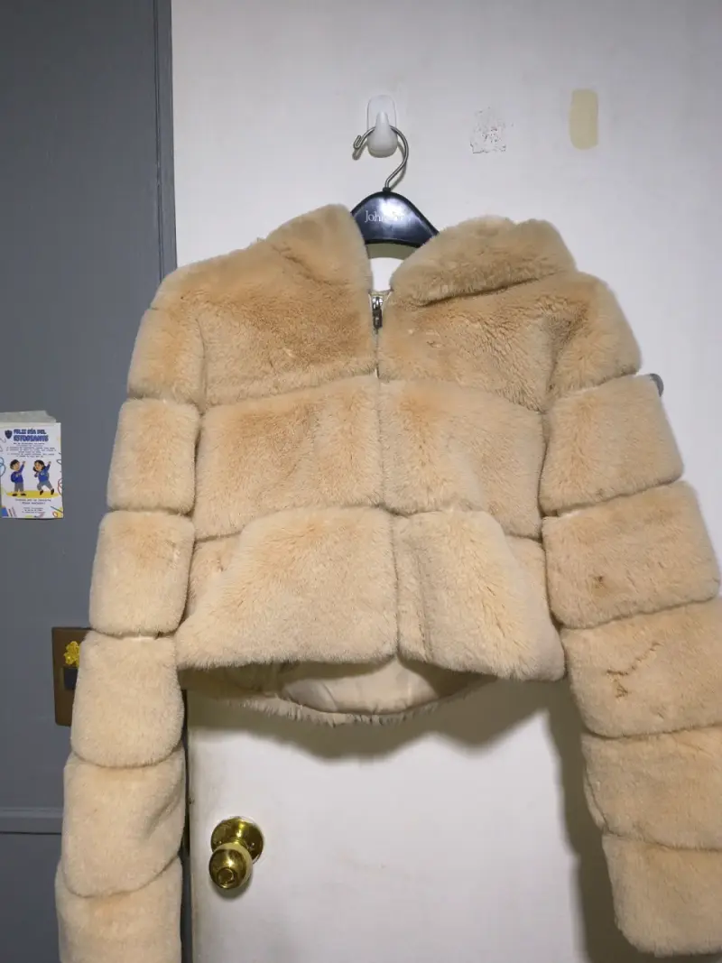 Chaqueta de piel beige - 1