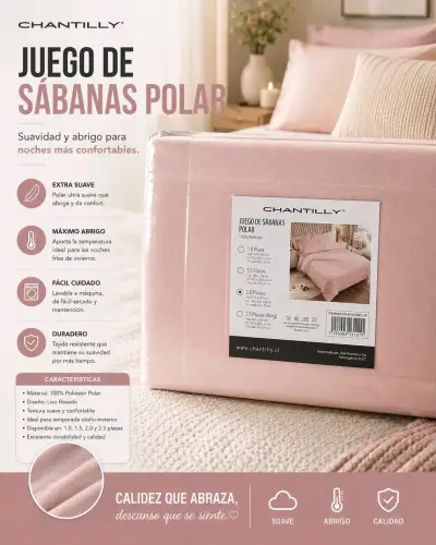 Juego de sábanas Chantilly polar 2 plazas - miniatura 1