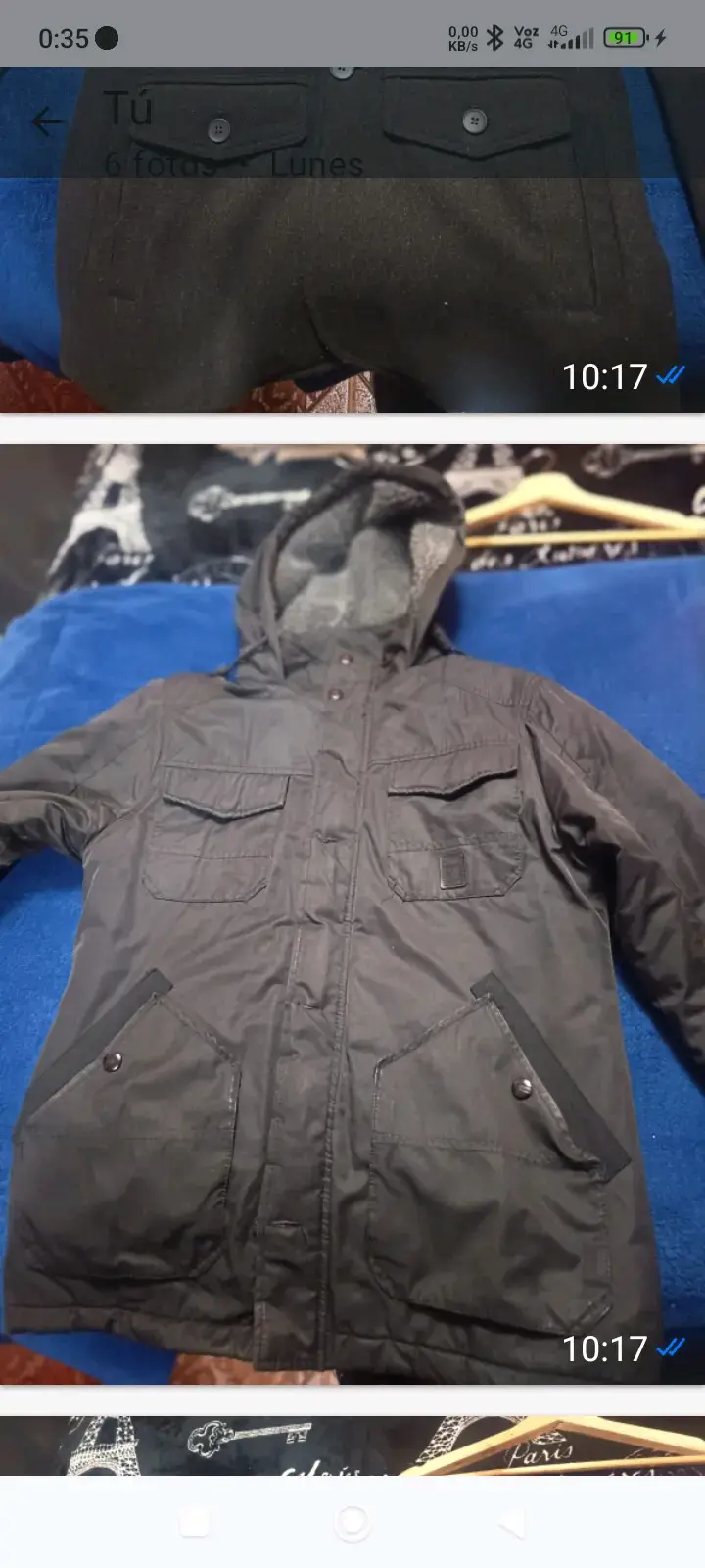 Chaqueta gris con capucha - 2