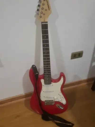 Guitarra eléctrica roja Stratocaster Freeman - miniatura 1