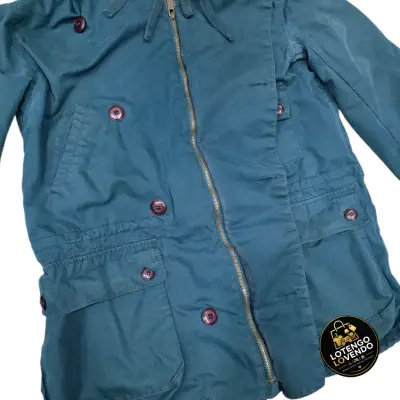 Parka azul con capucha - miniatura 3