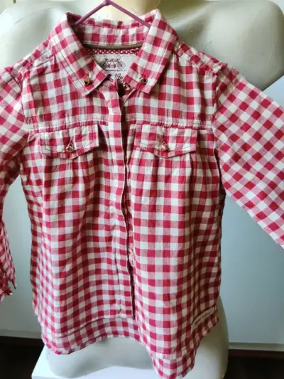 Camisa a cuadros roja y blanca - miniatura 3