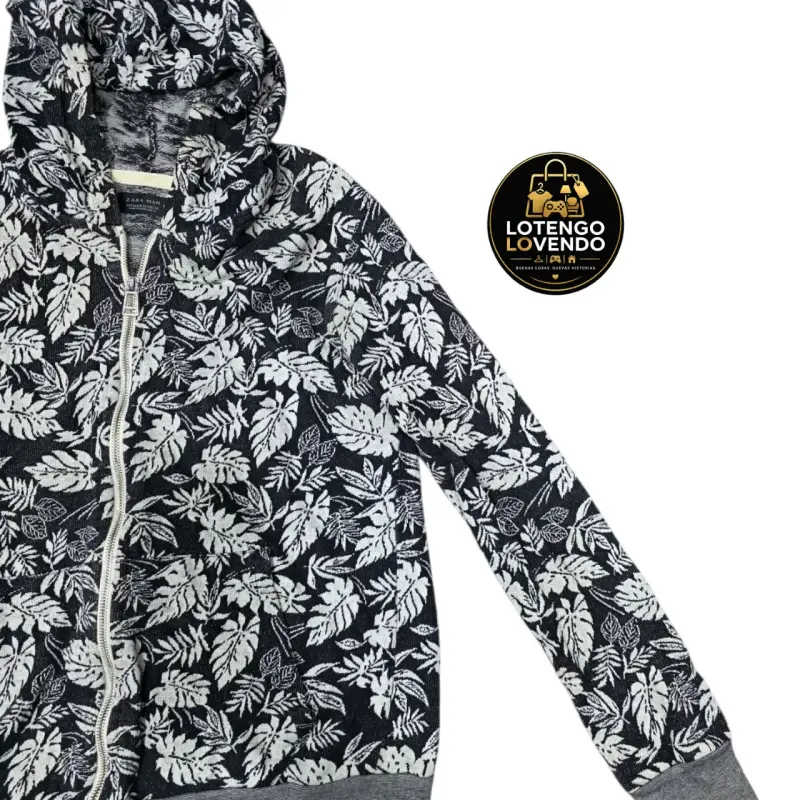 Polerón con capucha estampado hojas - 3