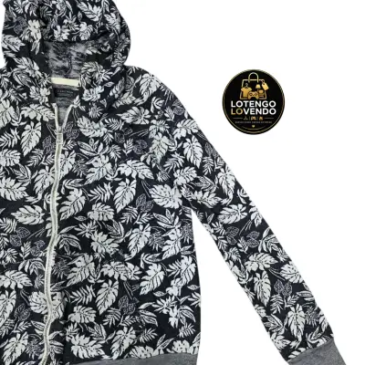 Polerón con capucha estampado hojas - miniatura 3