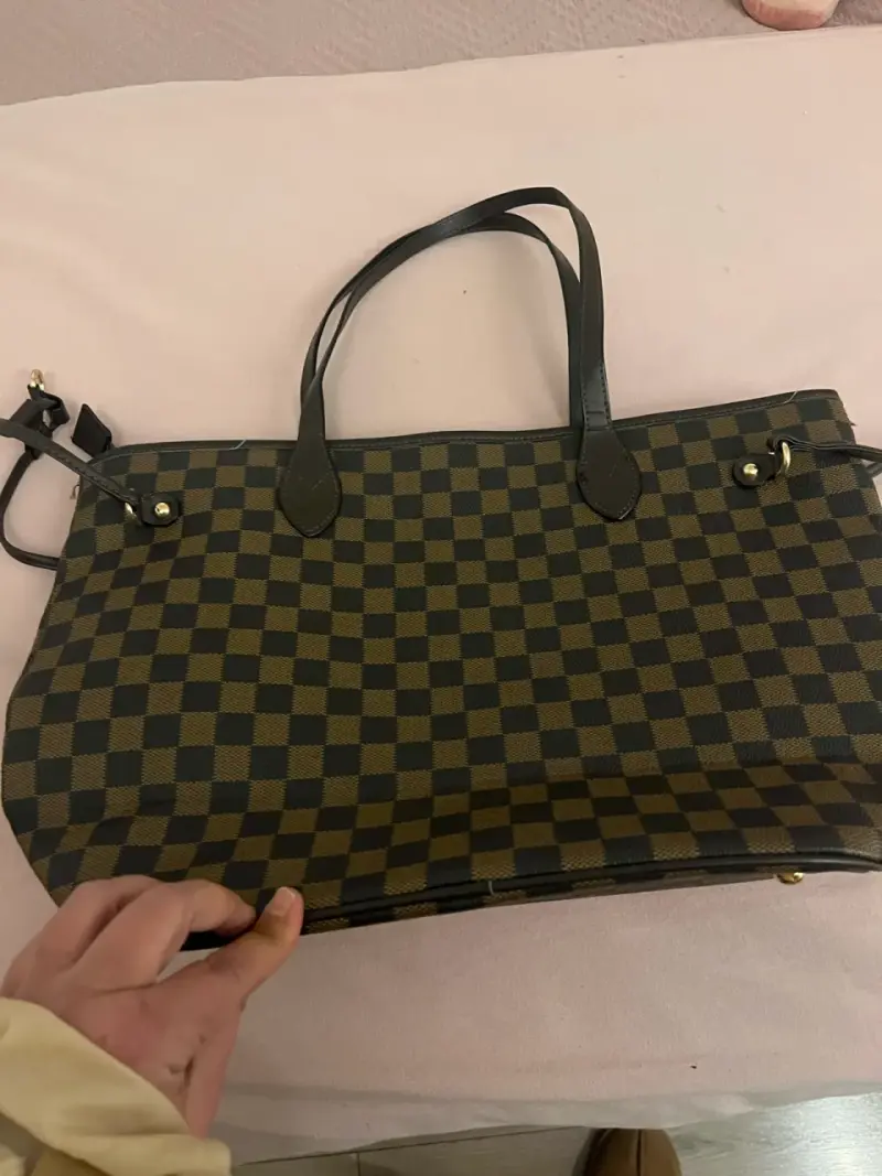 Tote grande   de cuadros marrón y negro - 3