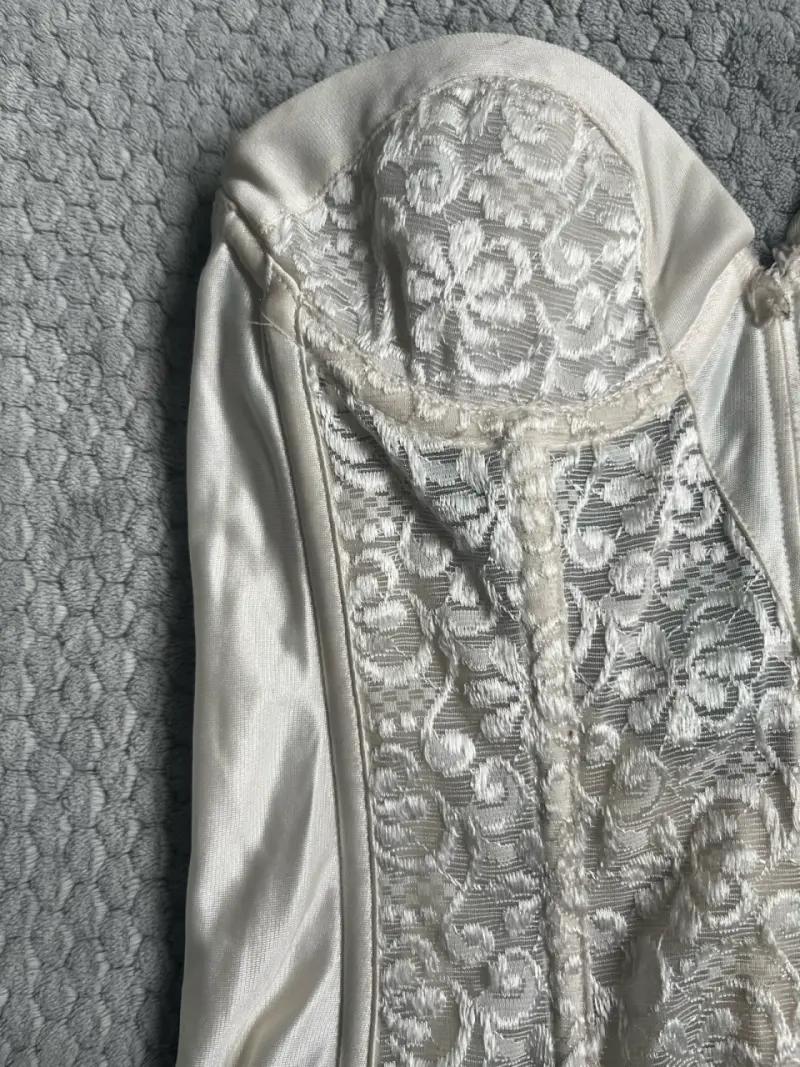 Corset de encaje blanco vintage - 2