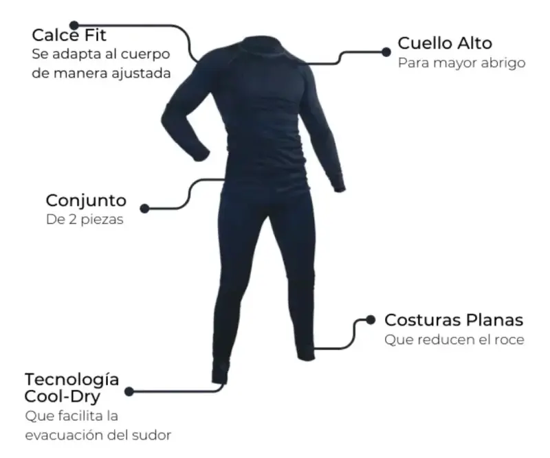 Polera térmica azul hombre - 5