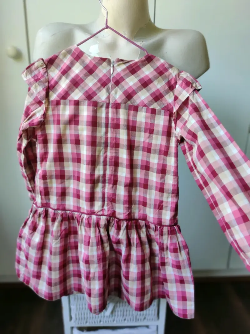 Vestido infantil cuadros rosa - 2