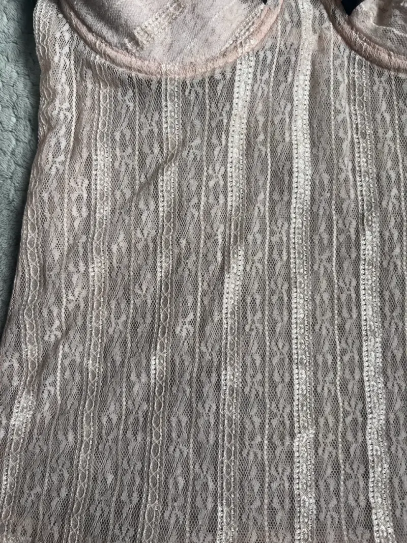 Camiseta corset encaje rosa - 2