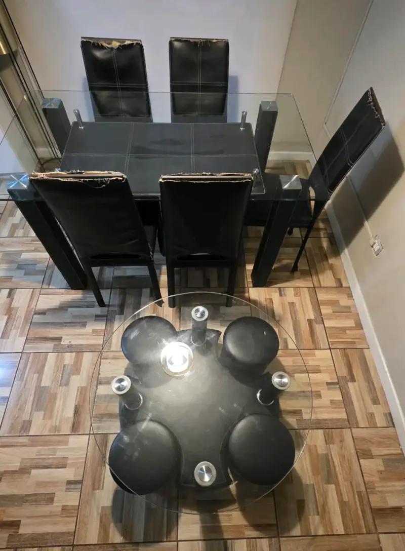 Juego de comedor con mesa de vidrio - 4