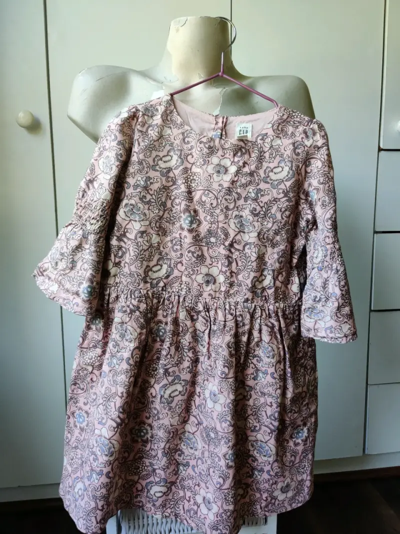 Vestido infantil floral rosado - 3