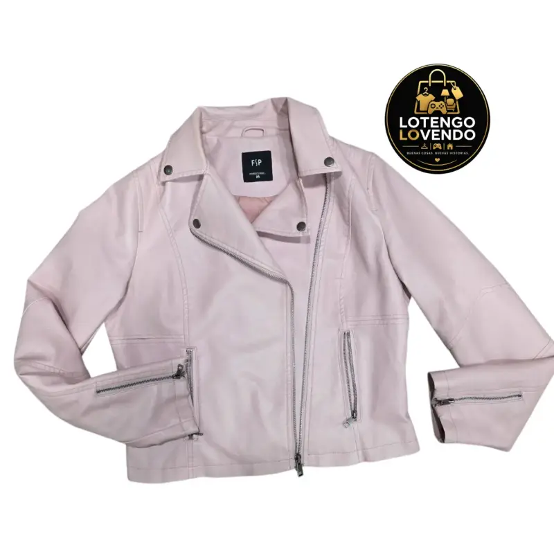 Chaqueta rosada de cuero - 1