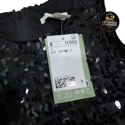 Top de lentejuelas negro - miniatura 2