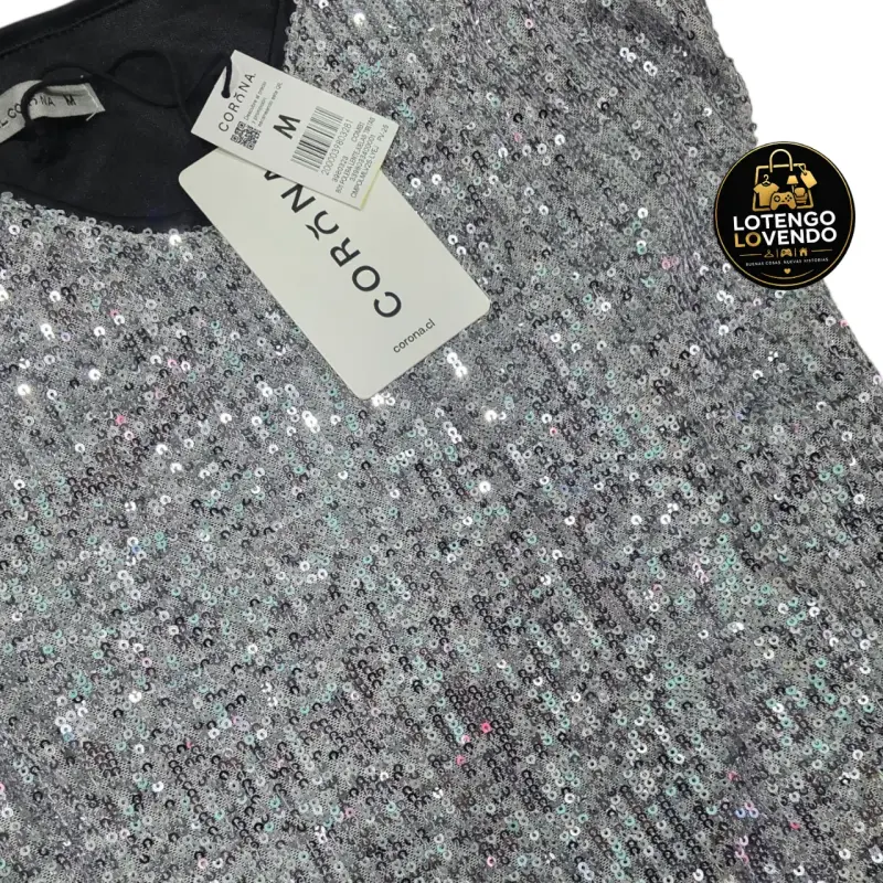 Blusa de lentejuelas plateada - 3