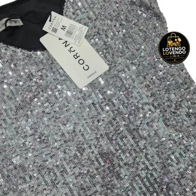 Blusa de lentejuelas plateada - miniatura 3