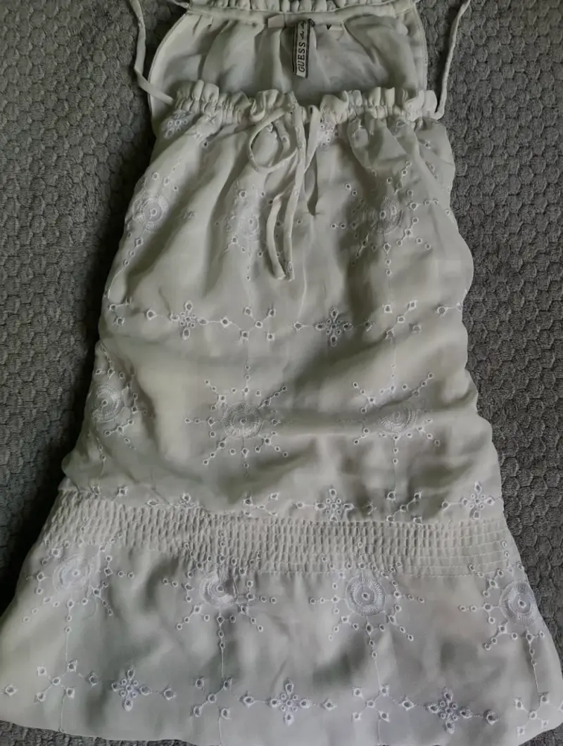 Blusa blanca guess bordada encaje - 2