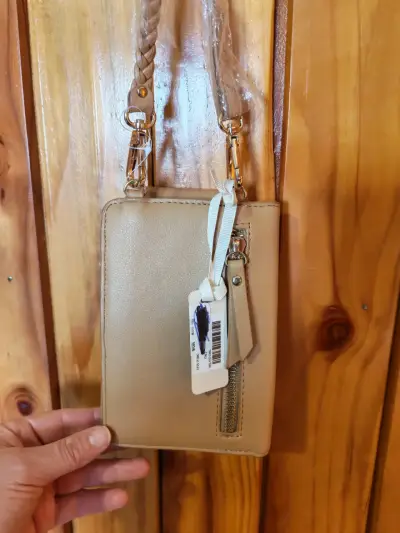 Cartera pequeña beige con correa - miniatura 3