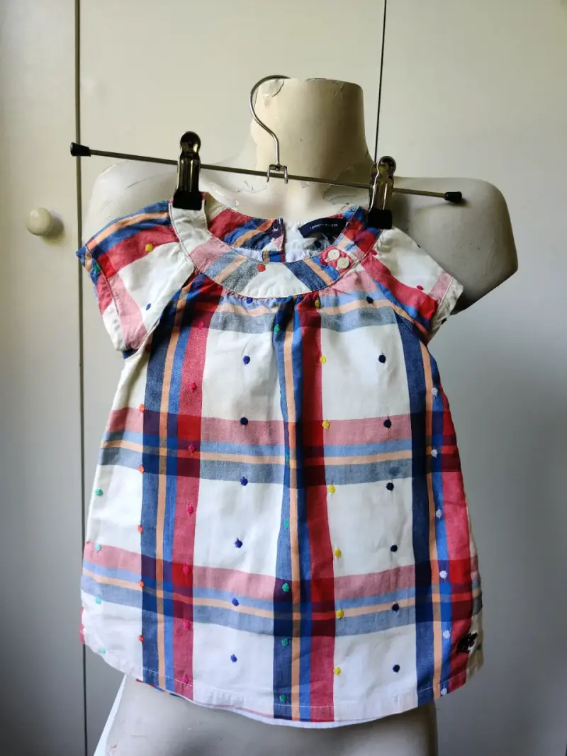 Blusa infantil a cuadros - 1
