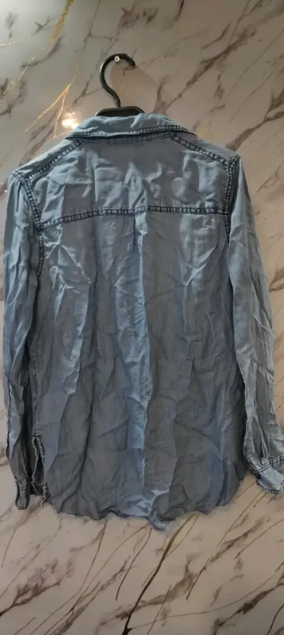 Camisa de mezclilla azul mujer - miniatura 2