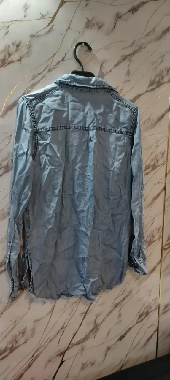 Camisa de mezclilla azul mujer - 4