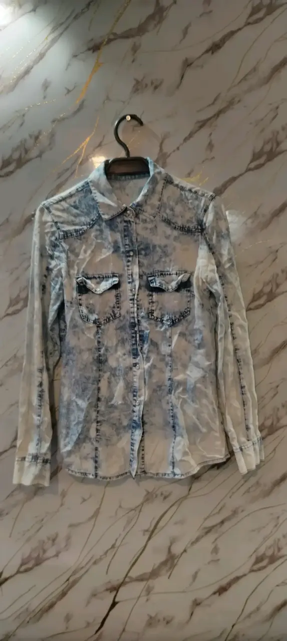 Camisa de mezclilla azul mujer - 2