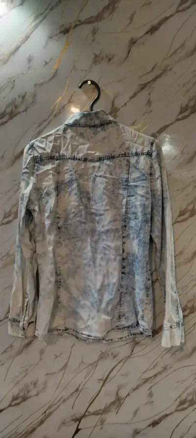Camisa de mezclilla azul mujer - miniatura 3
