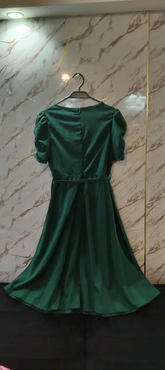 Vestido verde elegante mujer - 6