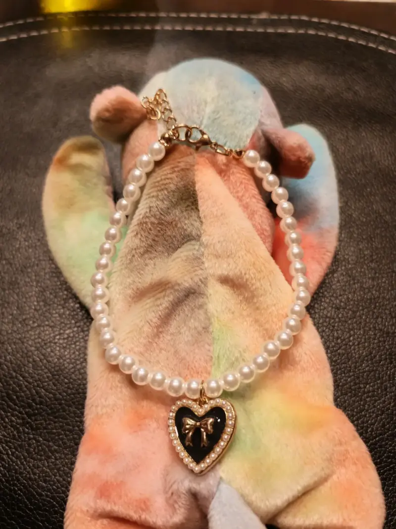 Collar de perlas con medallón de mascotas - 2