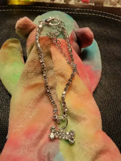 Collar de cristales rosa para perro - miniatura 3