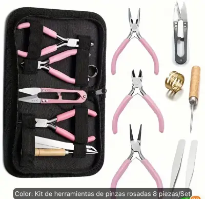 Kit herramientas de pinzas rosadas - miniatura 1