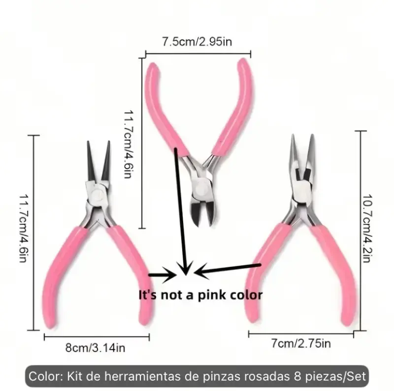Kit herramientas de pinzas rosadas - 2
