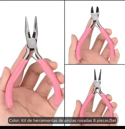 Kit herramientas de pinzas rosadas - miniatura 3