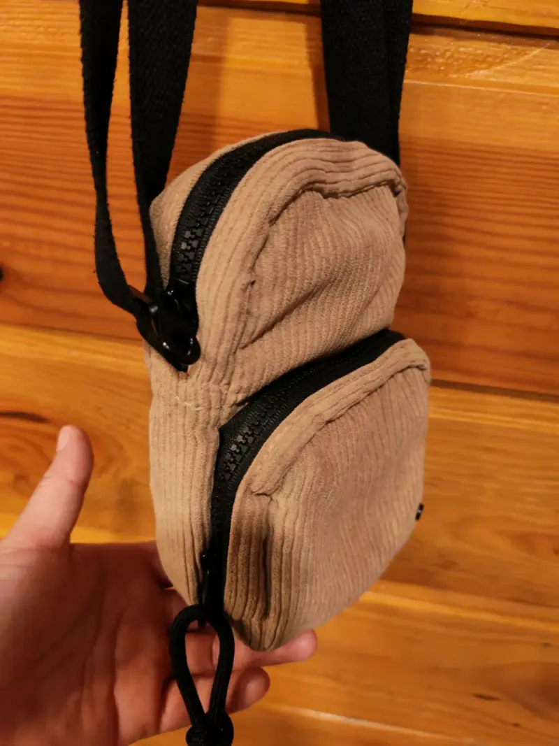 Bolso pequeño de tela beige - 2