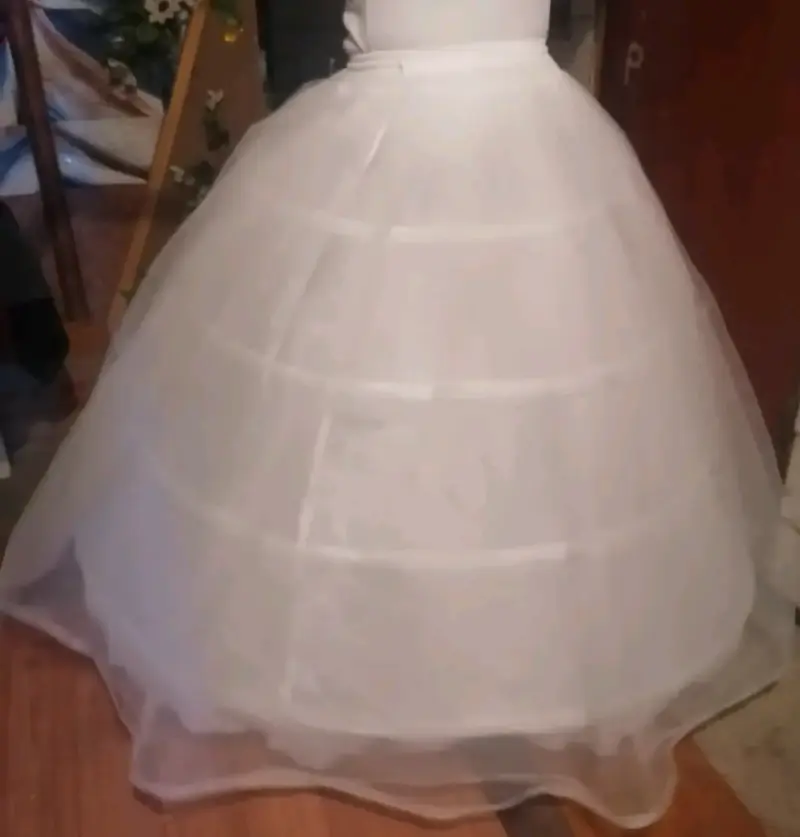 Vestido de novia blanco más falso y zapatos - 5