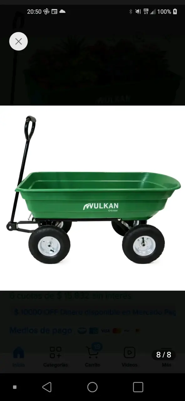 Carro de jardín Vulkan verde - 1