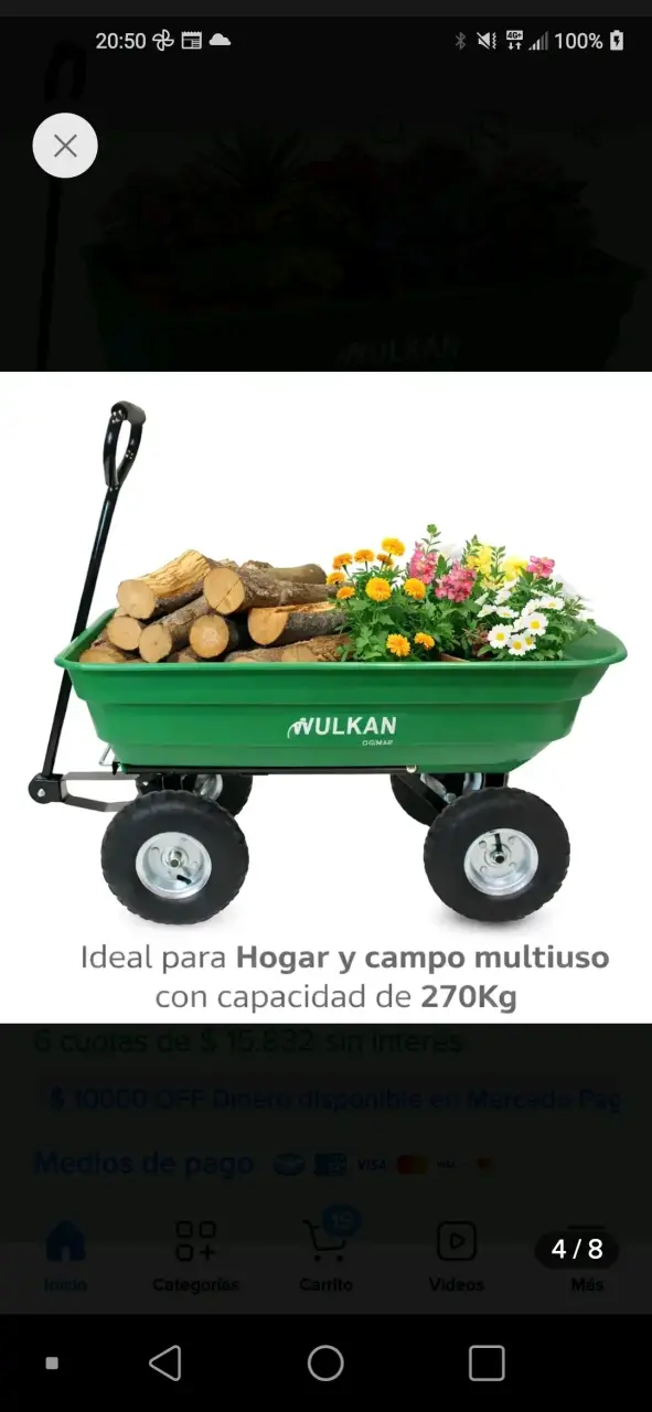 Carro de jardín Vulkan verde - 2