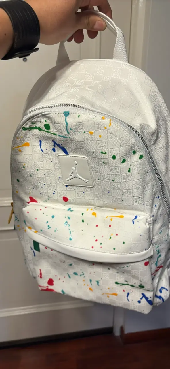 Mochila Jordan  blanca con salpicaduras - 1