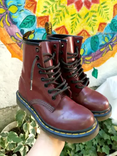 Botas de cuero burdeo - miniatura 1