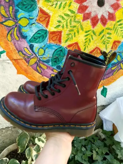 Botas de cuero burdeo - miniatura 3