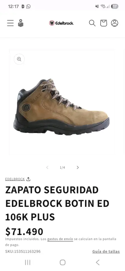 Zapatoseguridad Edelbrock marrones - miniatura 3