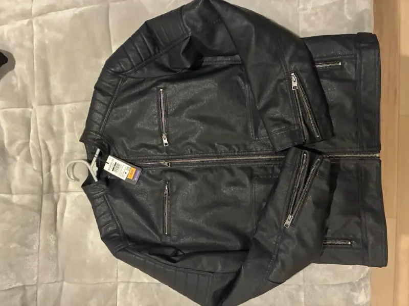 Chaqueta de ecocuero negra hombre - 2
