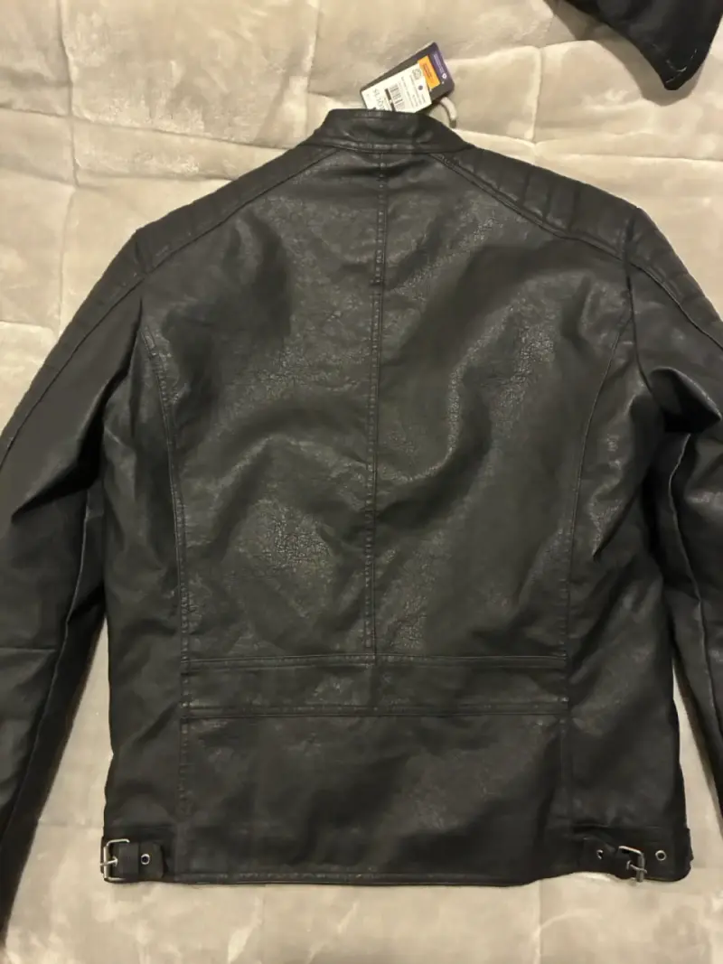 Chaqueta de ecocuero negra hombre - 3