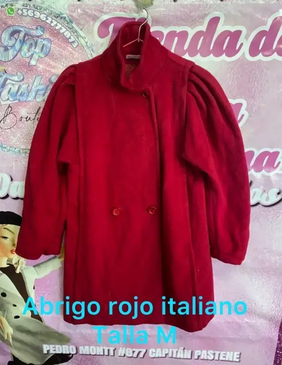 Abrigo rojo italiano talla M