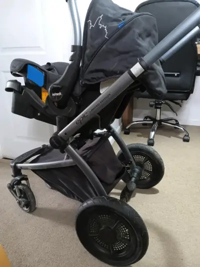 Coche Infantil de bebé gris y azul - miniatura 6