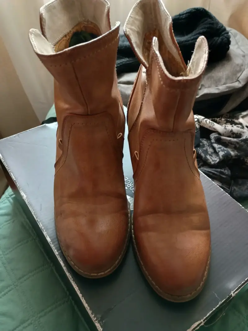 Botines de cuero camel - 2